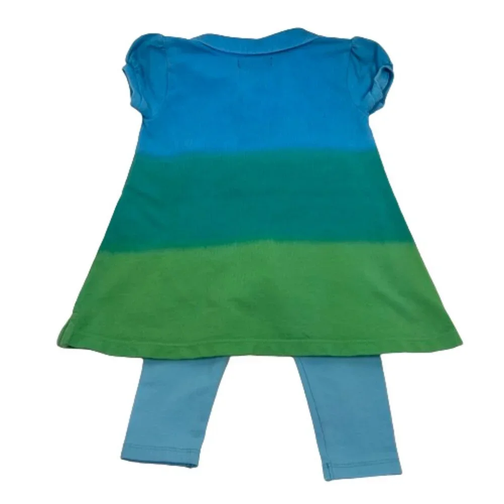 Ralph Lauren Baby Girls‎ Dress and Leggings Size 12M Ombre Embroidered Pony